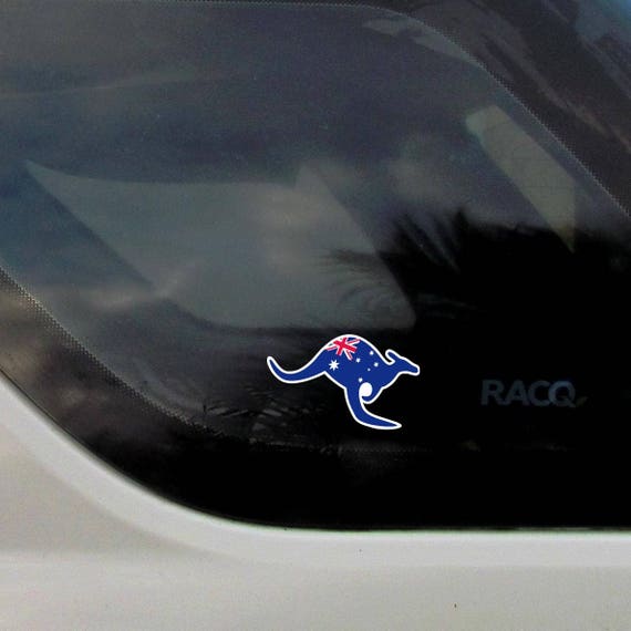 Buy Aussie Kangaroo With Australian Flag Mirrored Pair Vinyl