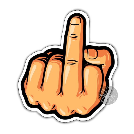 Mittelfinger Vinyl Aufkleber lustig rude fk you f off hand geste 91 x 102  mm Auto Auto Sticker Laptop Notebook Sticker -  Schweiz