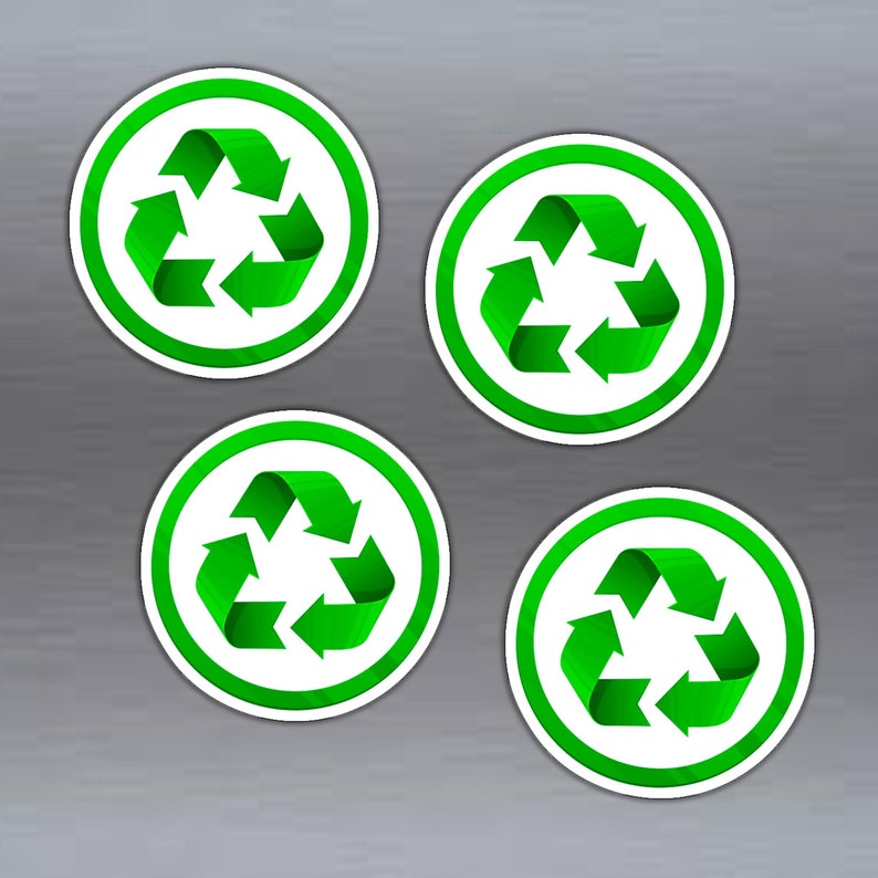 Reduce Reuse Recycle Green Arrows Symbol Conservation Set of 4 | Etsy