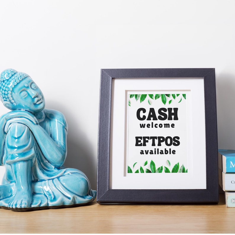 Counter Sign Printable. Cash Welcome Eftpos Available. in Green and ...