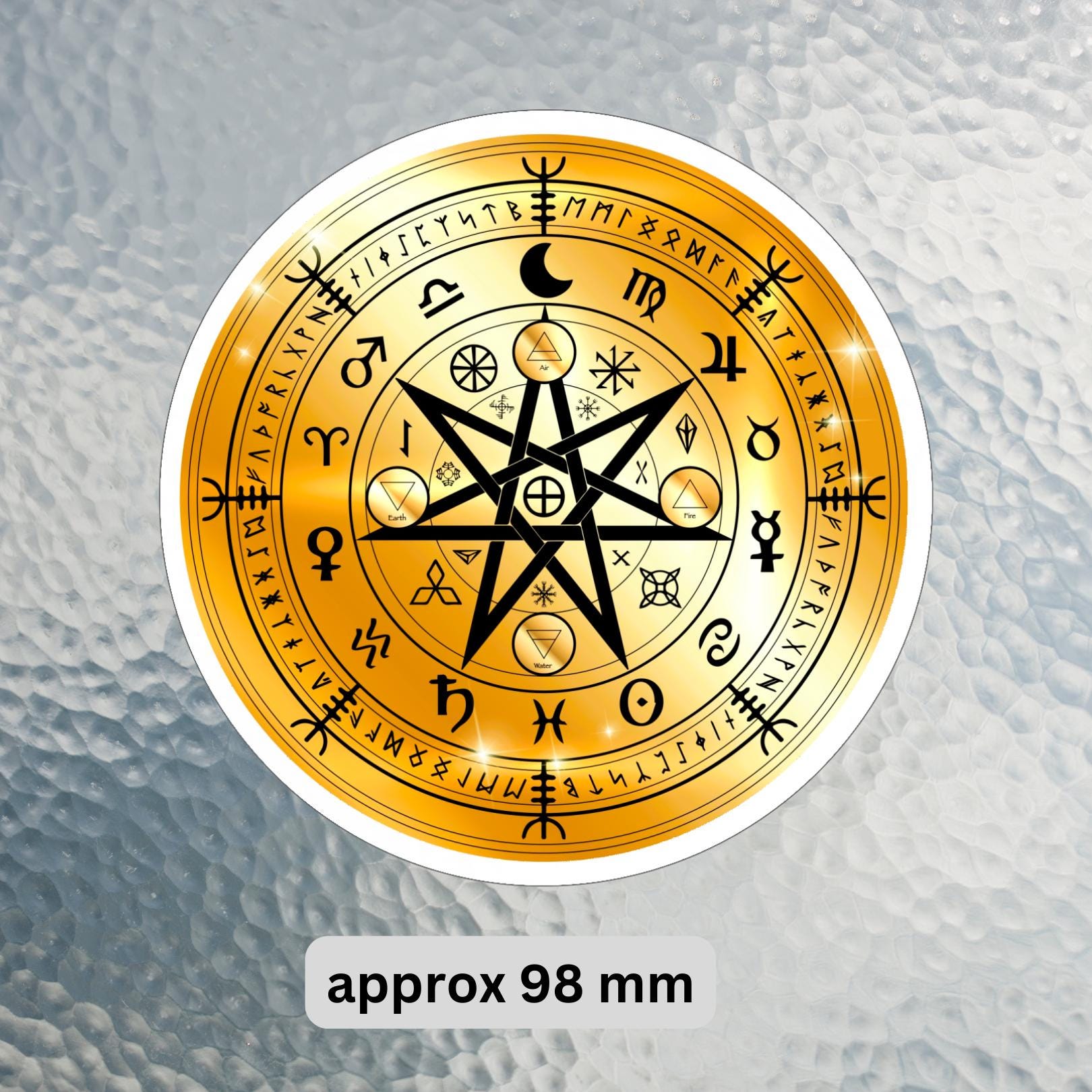 Seven Rayed Heptagram Golden Septagram Heptagram Sticker. Seven Pointed Symbol, Quality ...