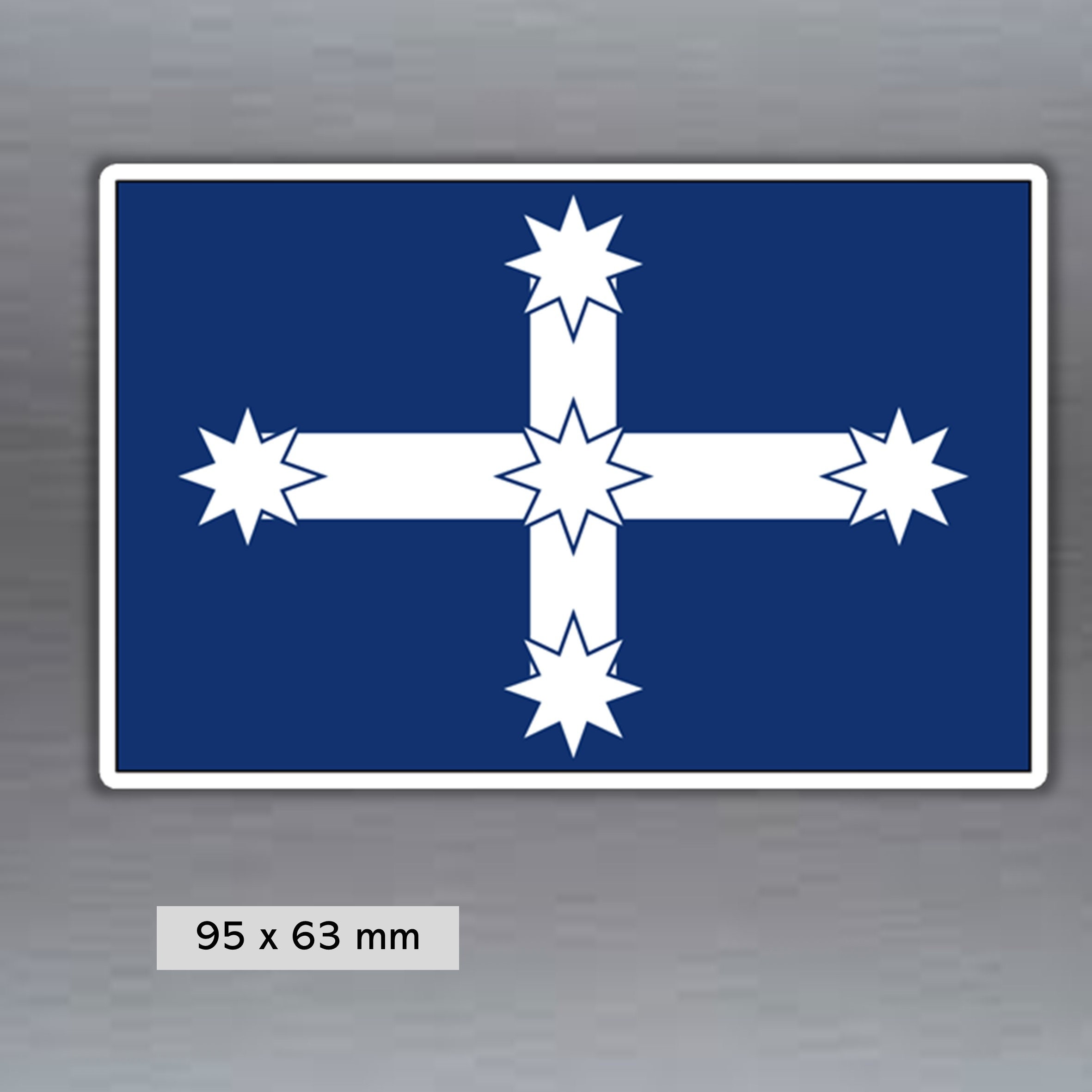 Australian Eureka Stockade flag vinyl sticker 95 x 63 mm ( 3.8 x 2.5 inches)
