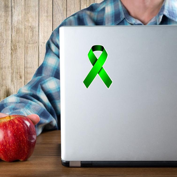 Green Ribbon Mental Health Awareness Ribbon Vinyl Sticker for Car ...