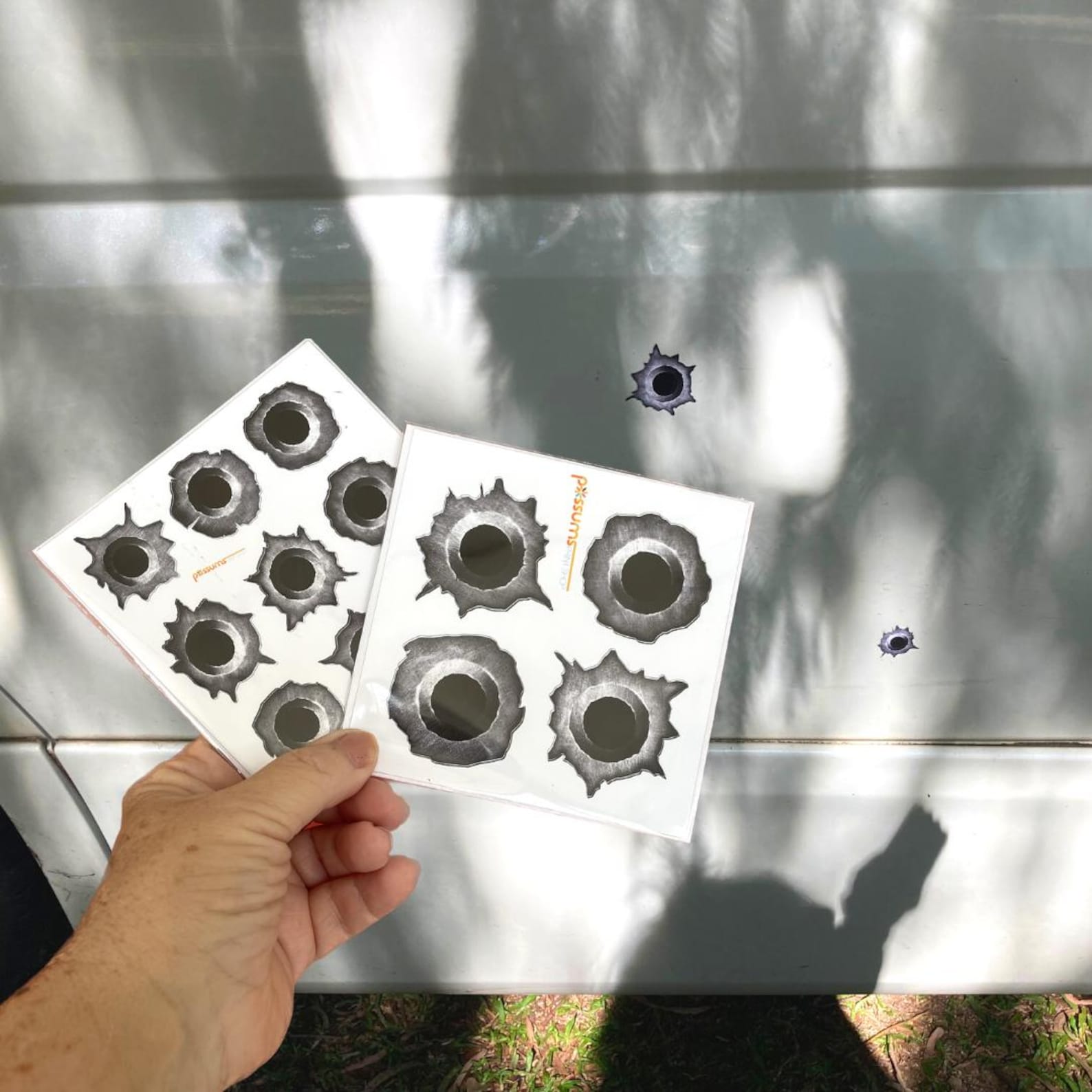 Set of 9 Bullet Holes Vinyl Stickers 30 Mm Each Approx. Gun Realistic ...