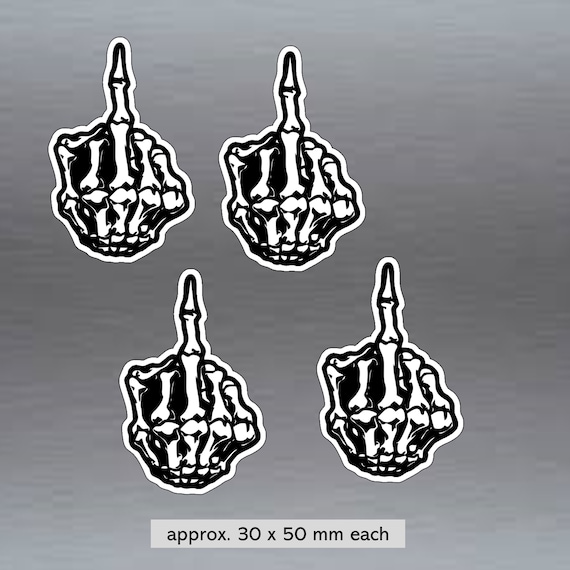 Skeleton Middle Finger Sticker Skull Decals Skeleton Middle Finger Decal | BOLTHEADZ Skeletons ...