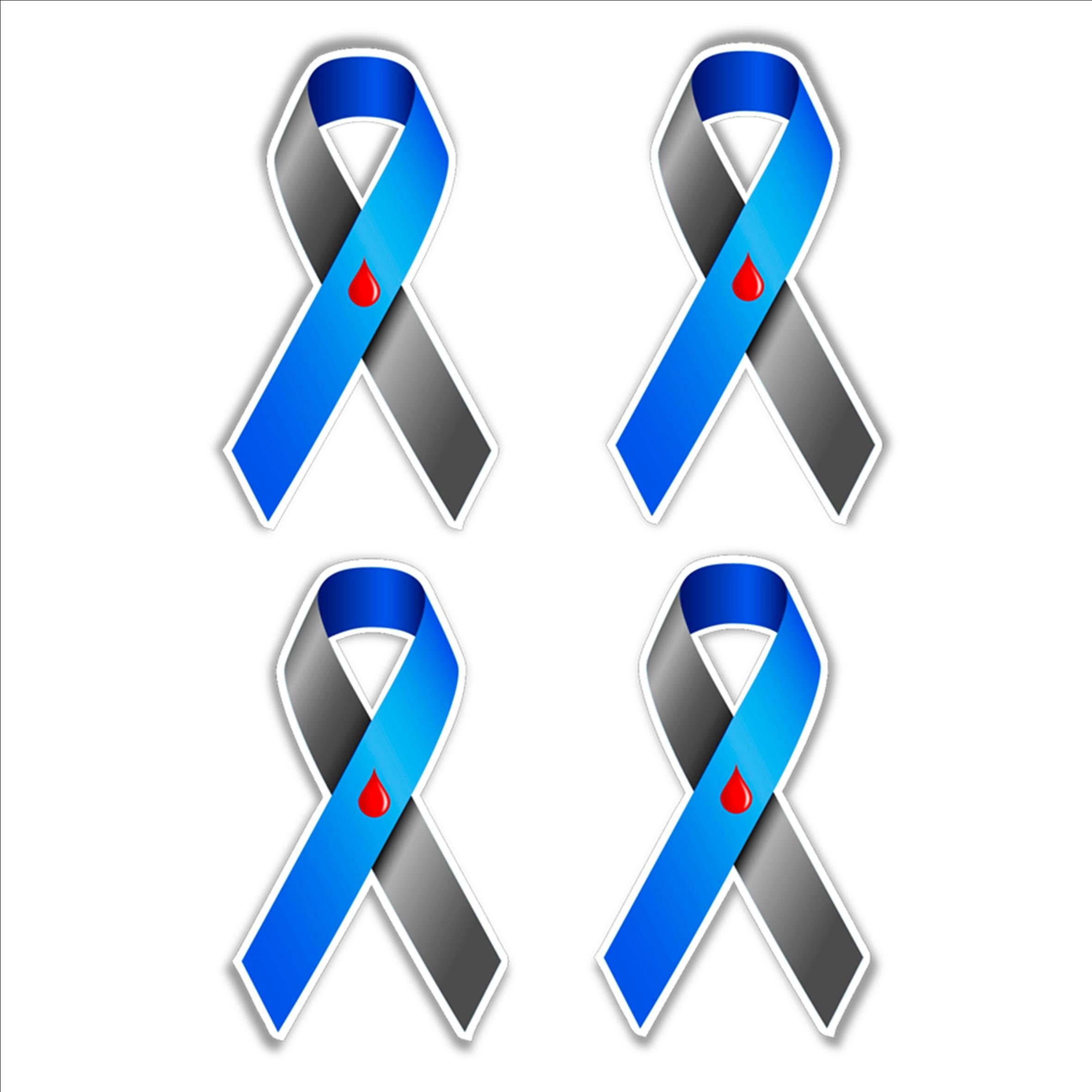 Diabetes Awareness Ribbon Set of 4 Vinyl Stickers for Cars | Etsy