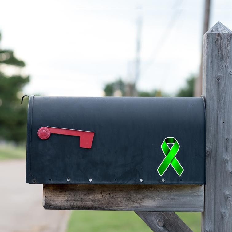 Green Ribbon Mental Health Awareness Ribbon Vinyl Sticker for Car ...