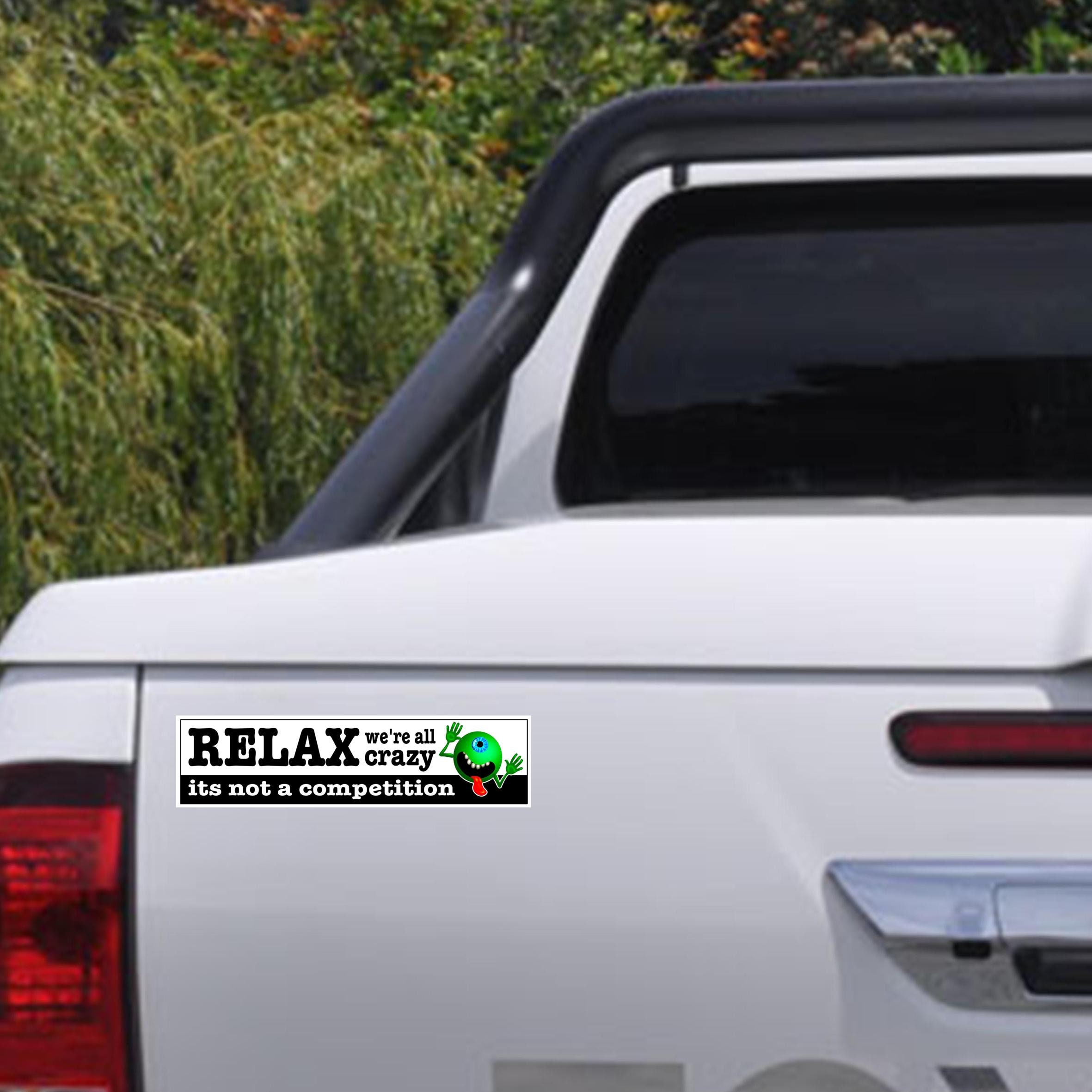 Funny Vinyl Bumper Sticker - 'Don't Believe Everything You Think' - 200x57mm - Made In Australia