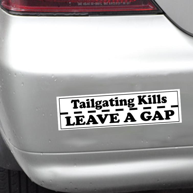 Car bumper sticker tailgating kills leave a gap 200 mm x 52 | Etsy