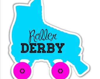 roller derby boot vinyl bumper sticker 90 x 95 mm approx  (3.5 x 3.8 inches)  laptop sticker