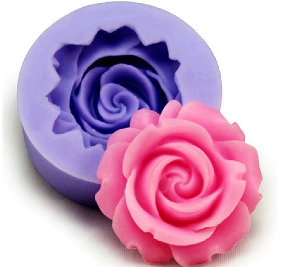 4 Cavity LOVE Rose Flower Silicone Mold DIY Fondant Cake Soap Candle Clay Mould