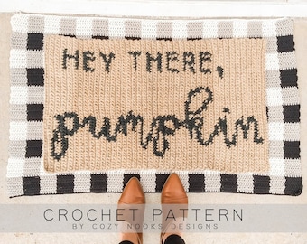 Patrón de alfombra de calabaza a crochet: Alfombra de otoño estilo granja (patrón en PDF)