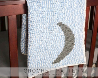 To The Moon Blanket Crochet Pattern, Baby Blanket Crochet Pattern, Baby Crochet Pattern, Crochet Blanket, Home Decor, Beginner Crochet