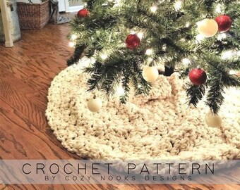 Snow Flurry Tree Skirt Crochet Pattern, Farmhouse Decor, Tree Scarf, Rustic Christmas Decor, Crochet Christmas Pattern, Magnolia, Farm