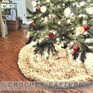 Snow Flurry Tree Skirt Crochet Pattern, Farmhouse Decor, Tree Scarf, Rustic Christmas Decor, Crochet Christmas Pattern, Magnolia, Farm