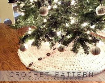 Farmhouse Christmas Tree Skirt Crochet Pattern, Farmhouse Decor, Rustic Christmas Decor, Crochet Christmas Pattern, Magnolia, Farm, Shabby