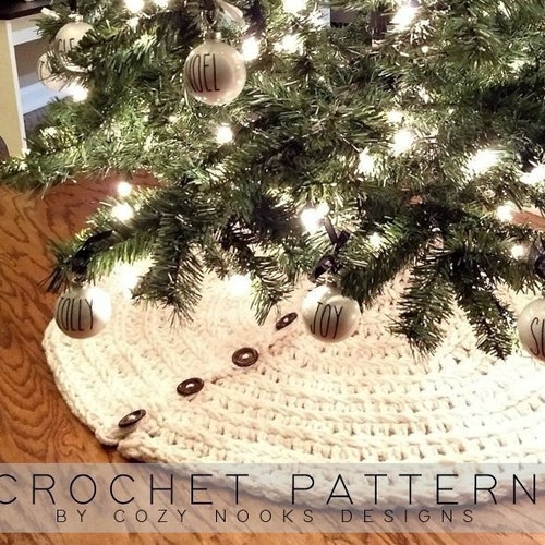 Snow Flurry Tree Skirt Crochet Pattern Farmhouse Decor Tree Etsy