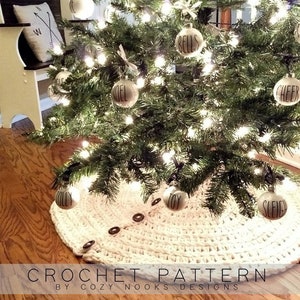 Farmhouse Christmas Tree Skirt Crochet Pattern, Farmhouse Decor, Rustic Christmas Decor, Crochet Christmas Pattern, Magnolia, Farm, Shabby