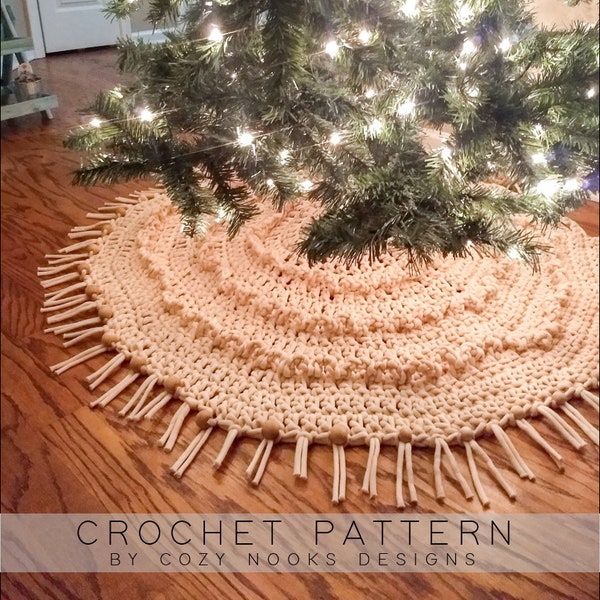 Boho Christmas Tree Skirt Crochet Pattern, Bohemian Style, Boho Christmas Decor, Crochet Christmas Pattern, Boho, Minimalism, Eclectic Style