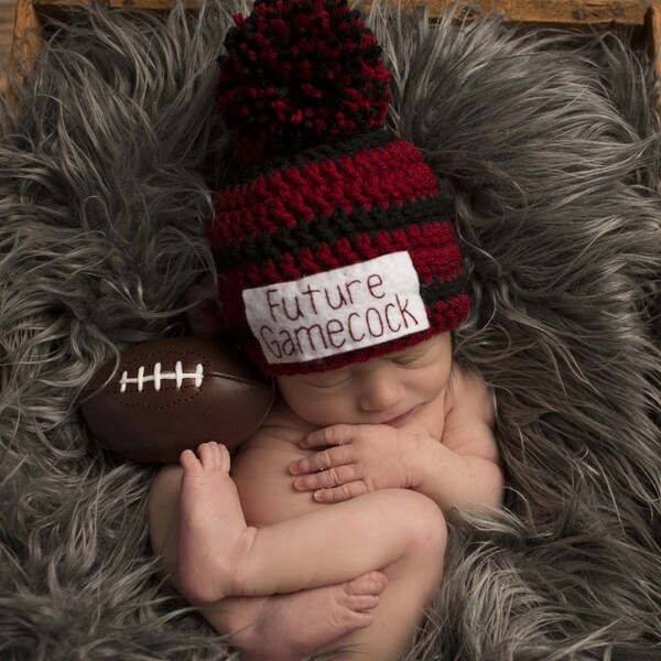 South Carolina Gamecocks Hat, University South Carolina Baby Hat, Gamecock Baby Hat, USC Hat, Future Gamecock Hat, Newborn, College Football