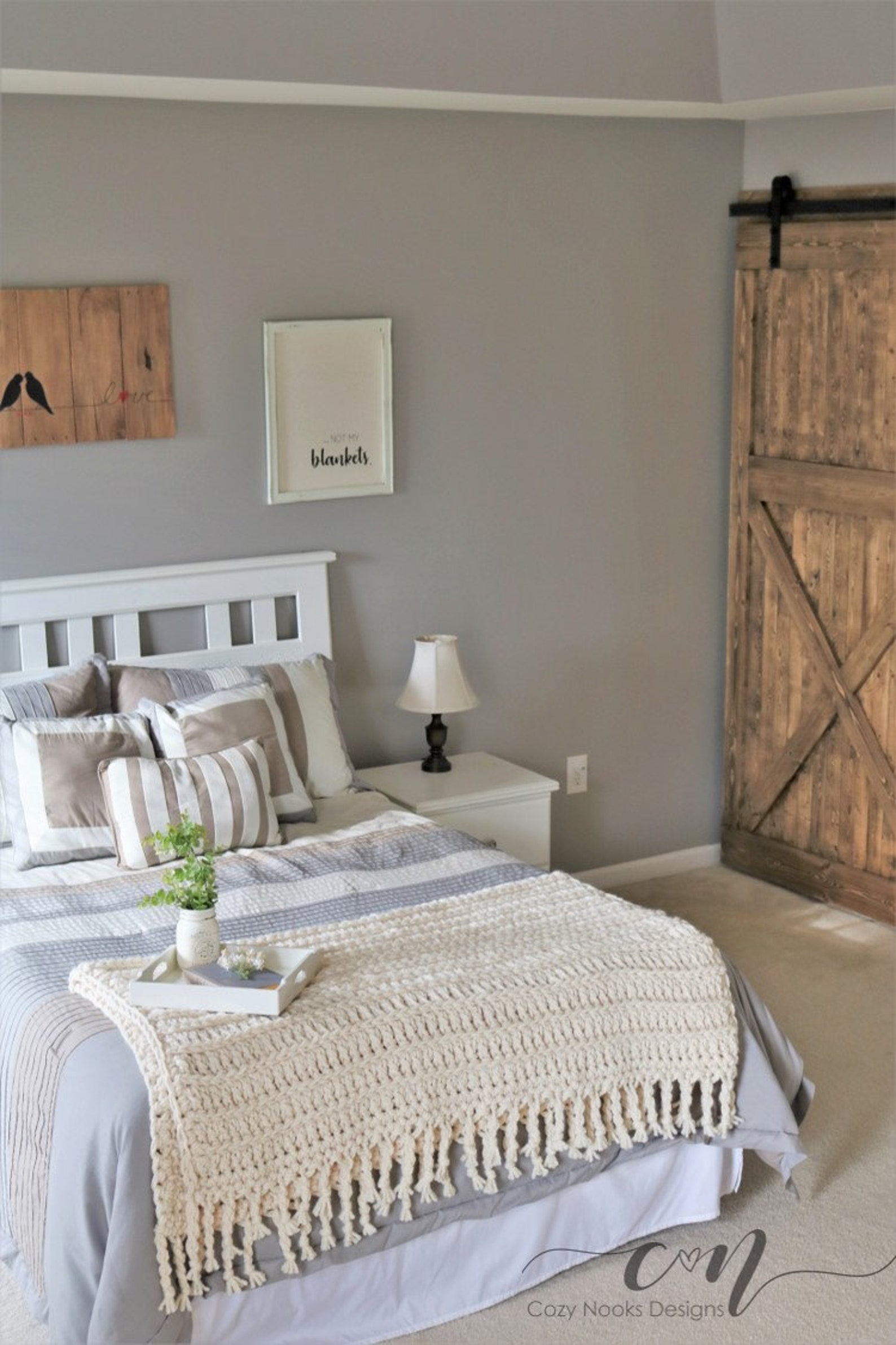 Modern Farmhouse Throw Crochet Pattern Farmhouse Decor Etsy Australia