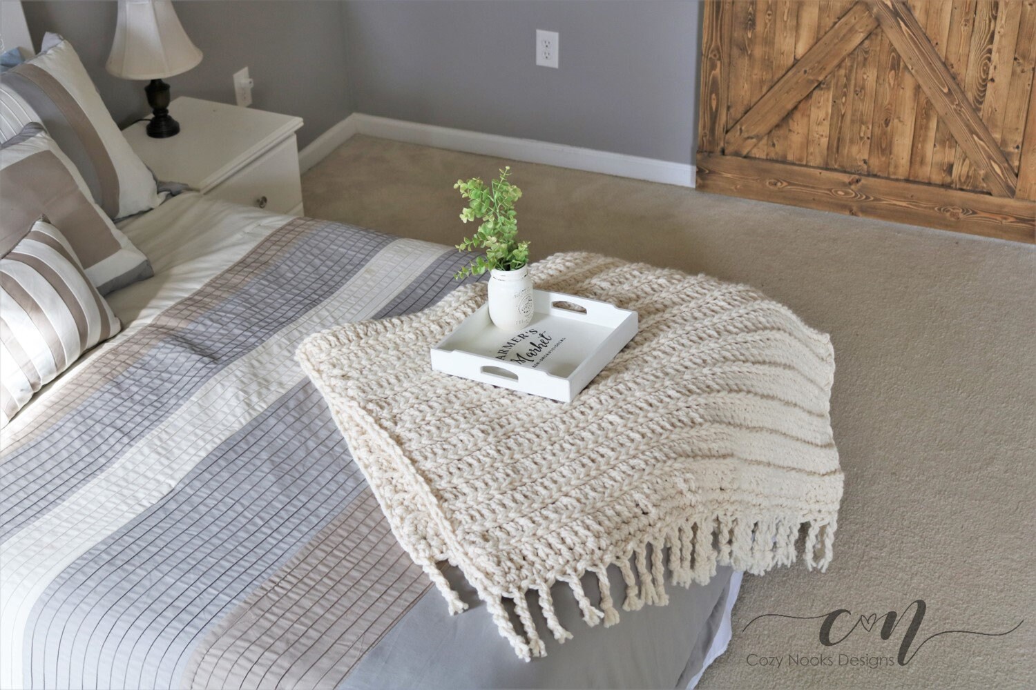 Modern Farmhouse Throw Crochet Pattern Farmhouse Decor Etsy