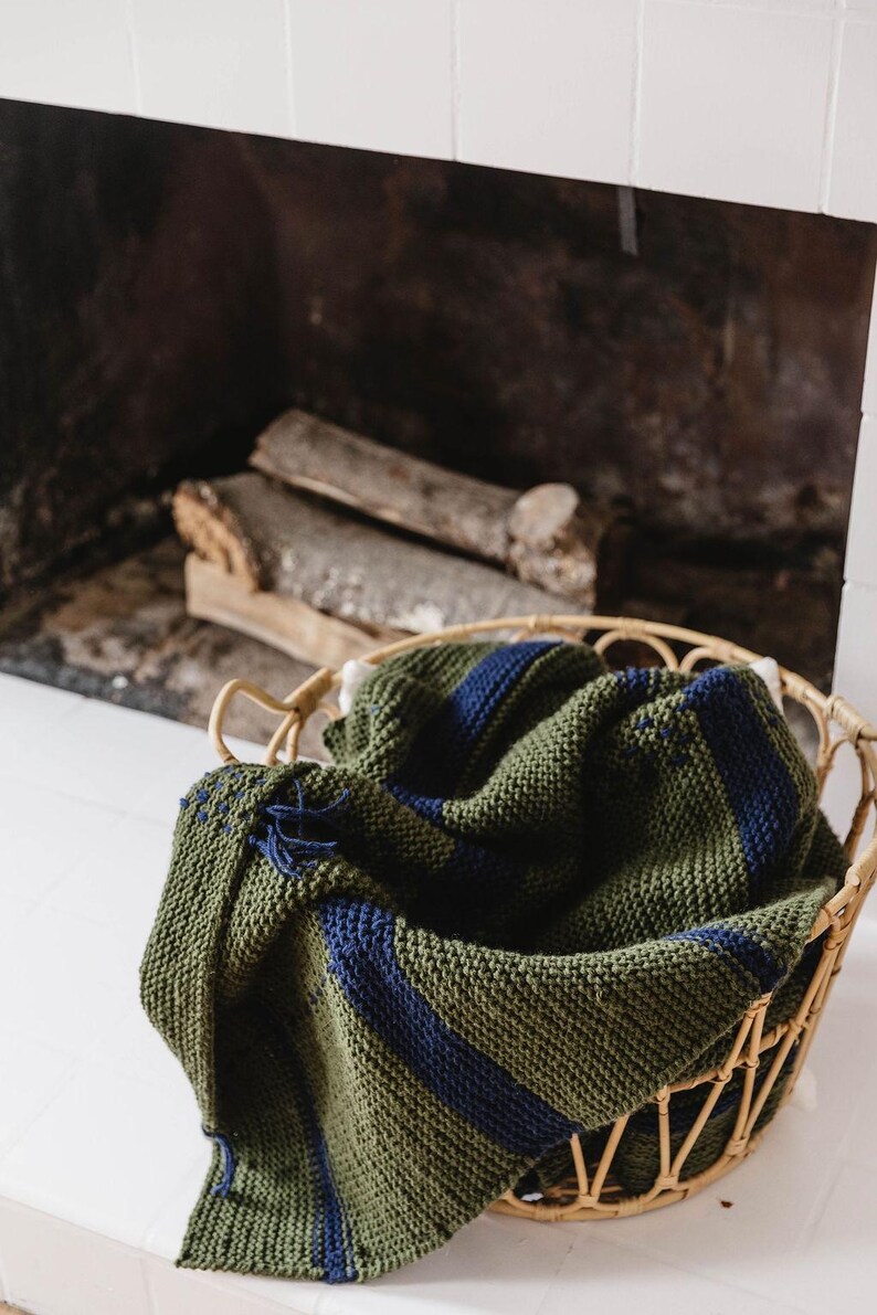 Matwell Pattern Beginner Knit Plaid Pattern: Maxwell Blanket, Baby + Throw Sizes (PDF ...