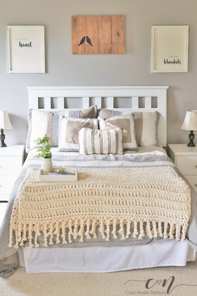 Modern Farmhouse Throw Crochet Pattern Farmhouse Decor Etsy