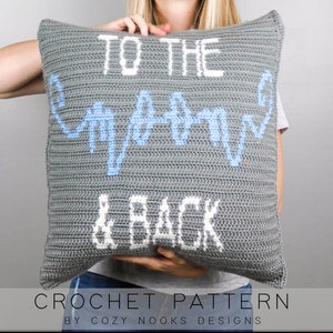 To The Moon Pillow Crochet Pattern: Nursery Home Decor (PDF Pattern)