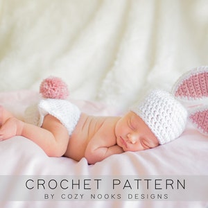 Newborn Bunny Set Pattern, Crochet Bunny Outfit Pattern, Crochet Bunny Pattern, Crochet Baby Bunny Pattern, Bunny Set Pattern, Bunny Outfit image 1