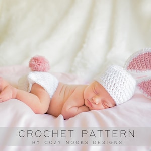 Newborn Bunny Set Pattern, Crochet Bunny Outfit Pattern, Crochet Bunny Pattern, Crochet Baby Bunny Pattern, Bunny Set Pattern, Bunny Outfit image 1