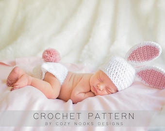 Newborn Bunny Set Pattern, Crochet Bunny Outfit Pattern, Crochet Bunny Pattern, Crochet Baby Bunny Pattern, Bunny Set Pattern, Bunny Outfit