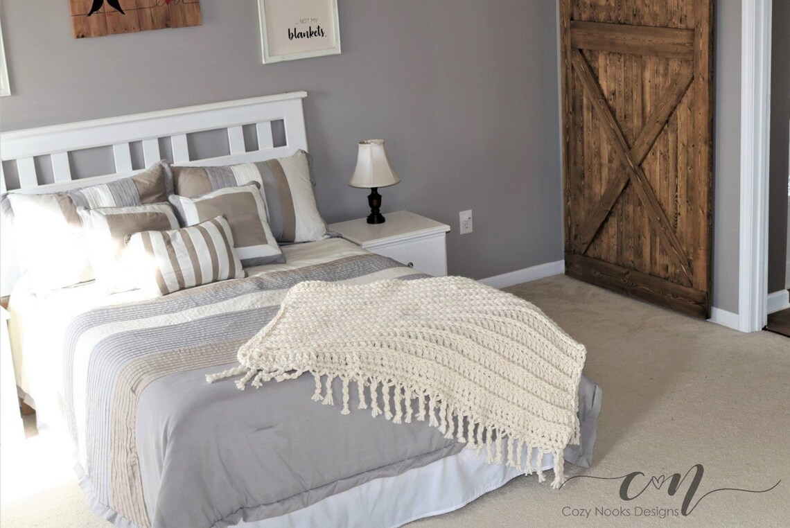 Modern Farmhouse Throw Crochet Pattern Farmhouse Decor Etsy