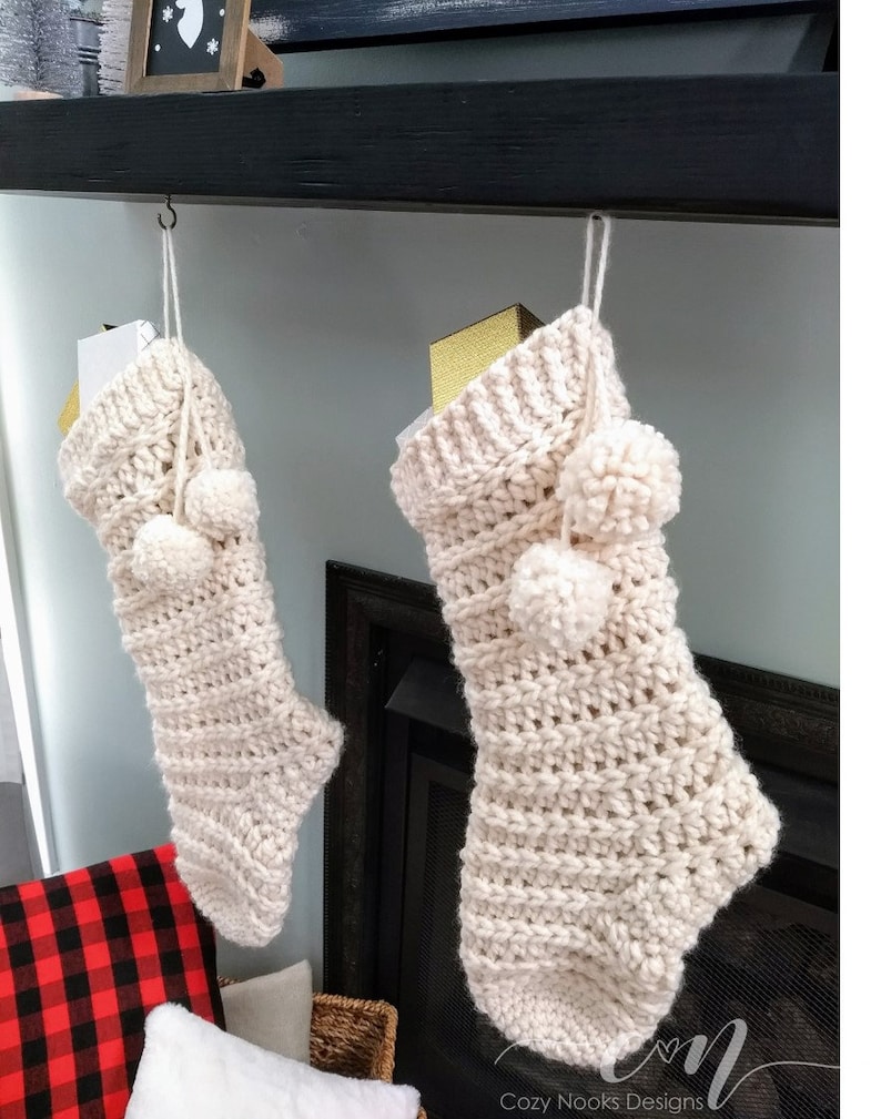 Farmhouse Christmas Stocking Crochet Pattern Farmhouse Decor Etsy
