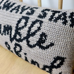 Humble and Kind Pillow Crochet Pattern, Pillow Crochet Pattern, Modern Pillow Crochet Pattern, Crochet Pillow, Home Decor, Beginner Crochet image 4