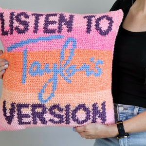 Taylor's Version Pillow Crochet Pattern, Taylor Swift Crochet Pattern, Swiftie Crochet Pattern, Crochet Pillow Pattern, Tapestry Crochet image 4