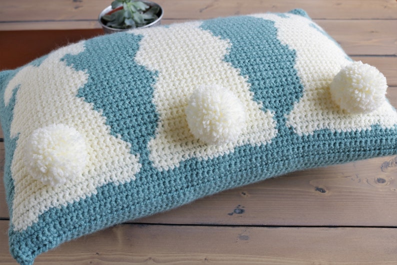 Easter Tails Pillow Crochet Pattern, Pillow Crochet Pattern, Modern Pillow Crochet Pattern, Crochet Pillow, Home Decor, Beginner Crochet image 7