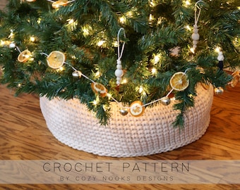 Crochet Tree Collar crochet pattern, Tree Collar, Knit Tree Collar, Knit Basket, Crochet Tree Basket, Christmas Tree Skirt, Boho, Macrame