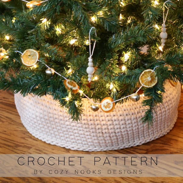 Crochet Tree Collar crochet pattern, Tree Collar, Knit Tree Collar, Knit Basket, Crochet Tree Basket, Christmas Tree Skirt, Boho, Macrame