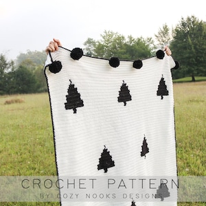 Modern Woodland Blanket Crochet Pattern, Baby Blanket Crochet Pattern, Throw Crochet Pattern, Crochet Blanket, Home Decor, Beginner Crochet