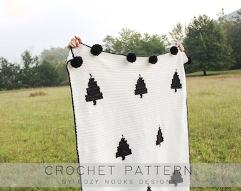 Woodland Tree Crochet Blanket Pattern, Baby and Throw Sizes (PDF Pattern)