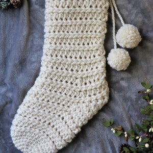 Farmhouse Christmas Stocking Crochet Pattern, Farmhouse Decor, Rustic Christmas Decor, Crochet Christmas Pattern, Magnolia, Farm, Shabby image 2