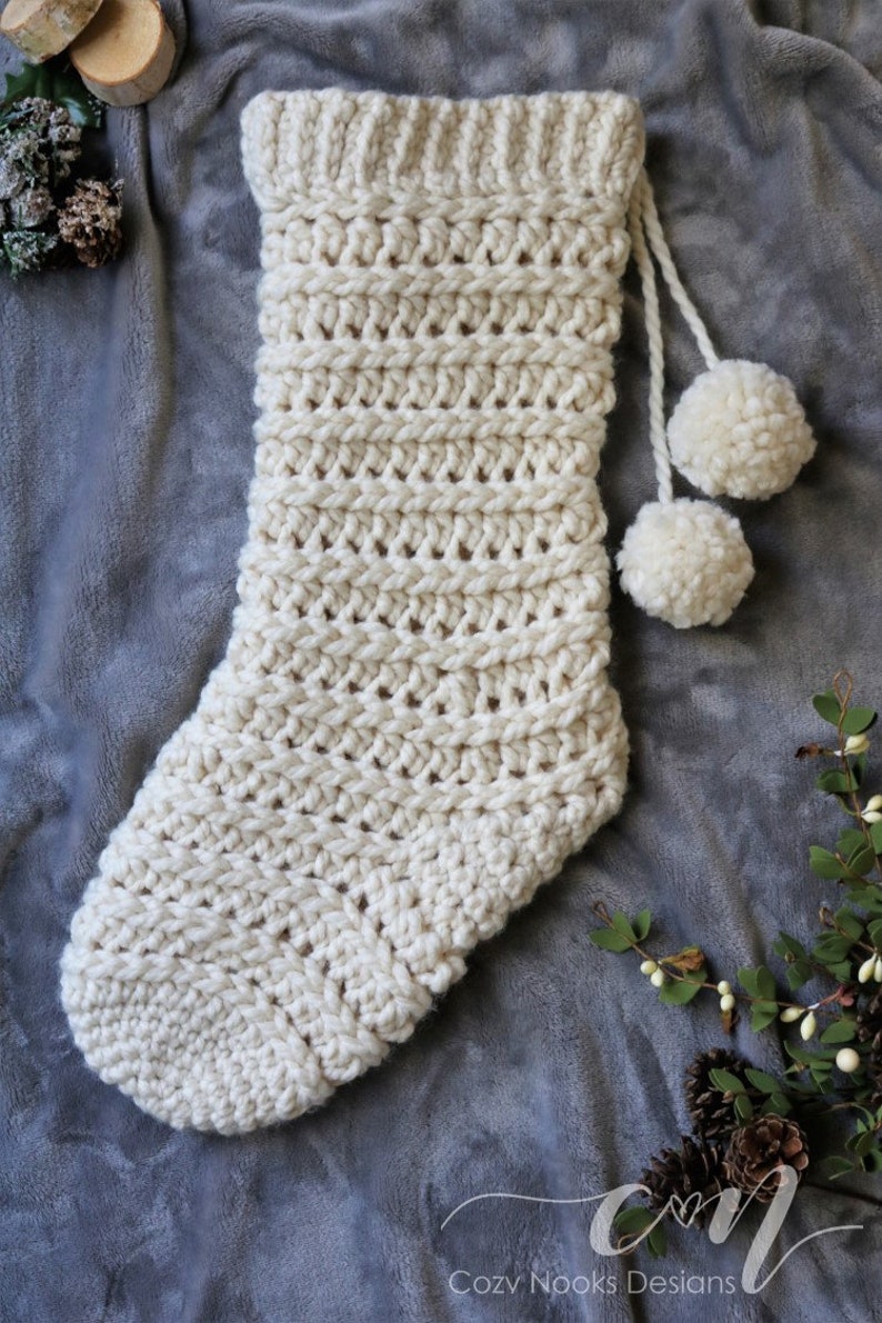 Farmhouse Christmas Stocking Crochet Pattern, Farmhouse Decor, Rustic Christmas Decor, Crochet Christmas Pattern, Magnolia, Farm, Shabby image 2