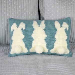 Easter Tails Pillow Crochet Pattern, Pillow Crochet Pattern, Modern Pillow Crochet Pattern, Crochet Pillow, Home Decor, Beginner Crochet image 6