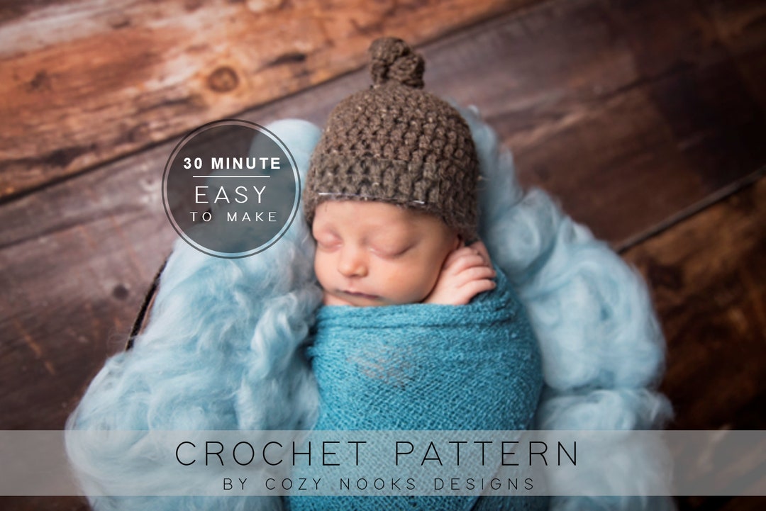 Quick Newborn Knot Hat Pattern Crochet Baby Hat Pattern Etsy