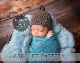 Quick Crochet Newborn Knot Hat Pattern (PDF)