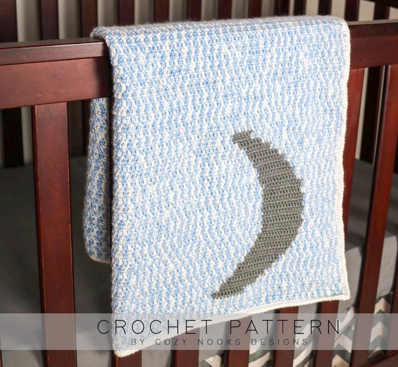 To the Moon Blanket Crochet Pattern Baby Blanket Crochet Etsy
