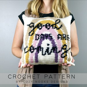 Good Days Pillow Crochet Pattern, Crochet Pillow, Baby Crochet, Crochet for Nursery, Home Decor, Crochet Boho, Intarsia Crochet, Bohemian