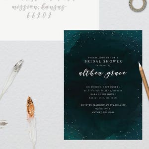 Invito nuziale doccia di lunatico notte cielo / / 5 x 7 fai da te stampabile / / Bridal doccia, doccia la sposa
