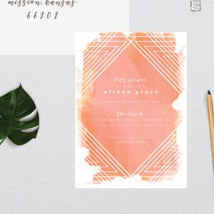 Moderne geometrische Aquarell Brautdusche Einladung / / 5 x 7 DIY druckbare Einladung / / Braut Dusche, Dusche die Braut